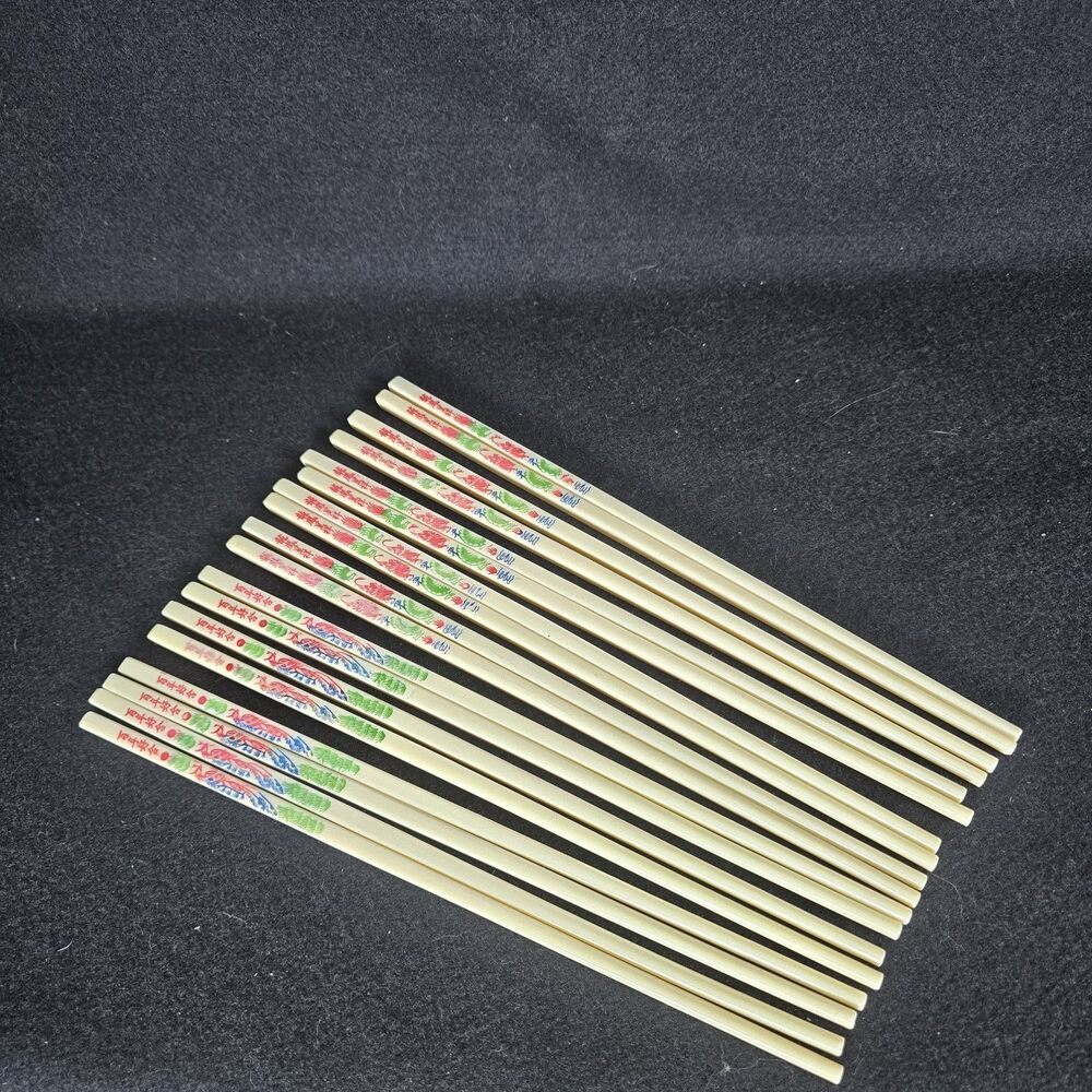 9 Pairs Chopsticks Plastic (Ivory Color) Dragon-Phoenix Design